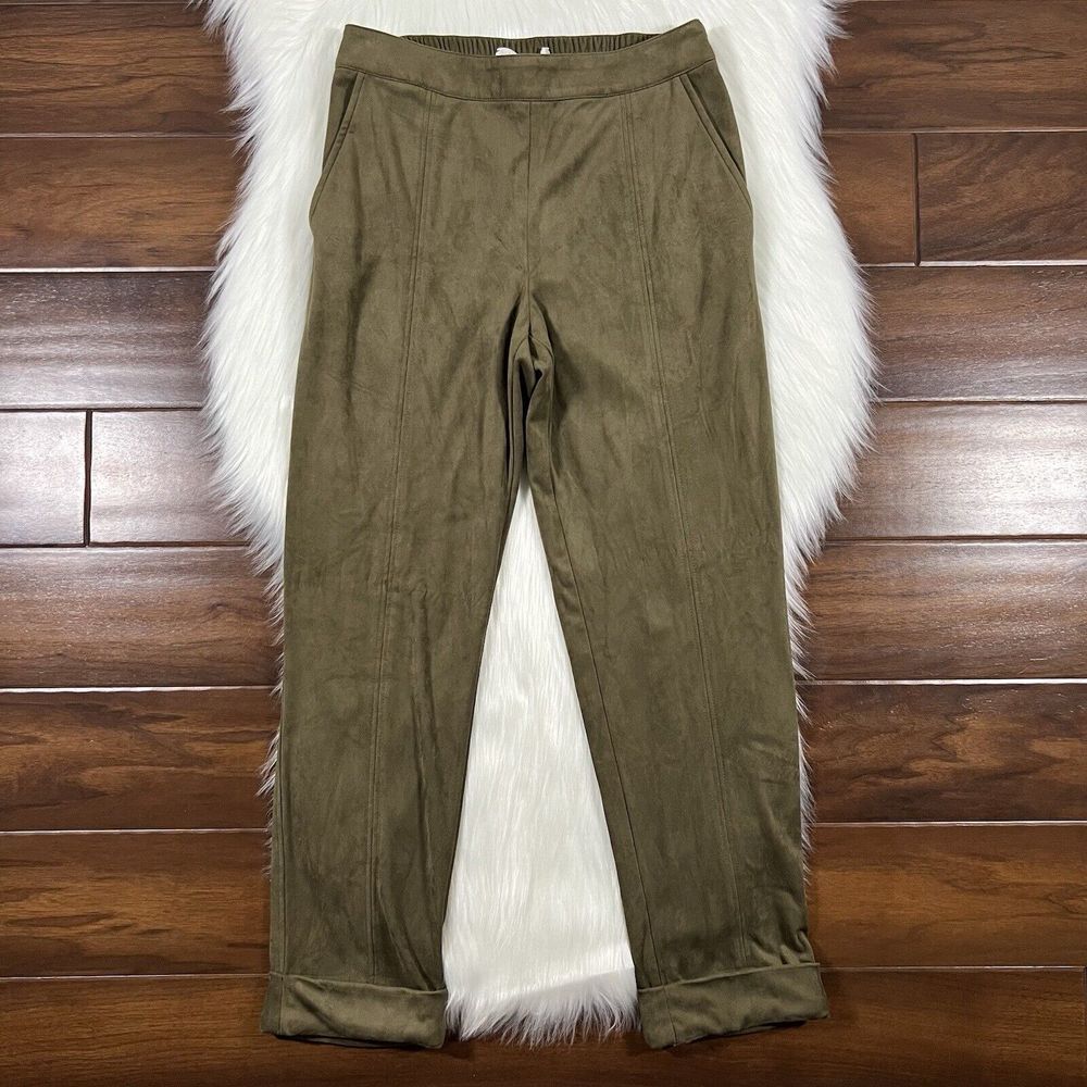 Brochu Walker Women's‎ Size XS Green Faux Vegan Suede Cuffed Pants